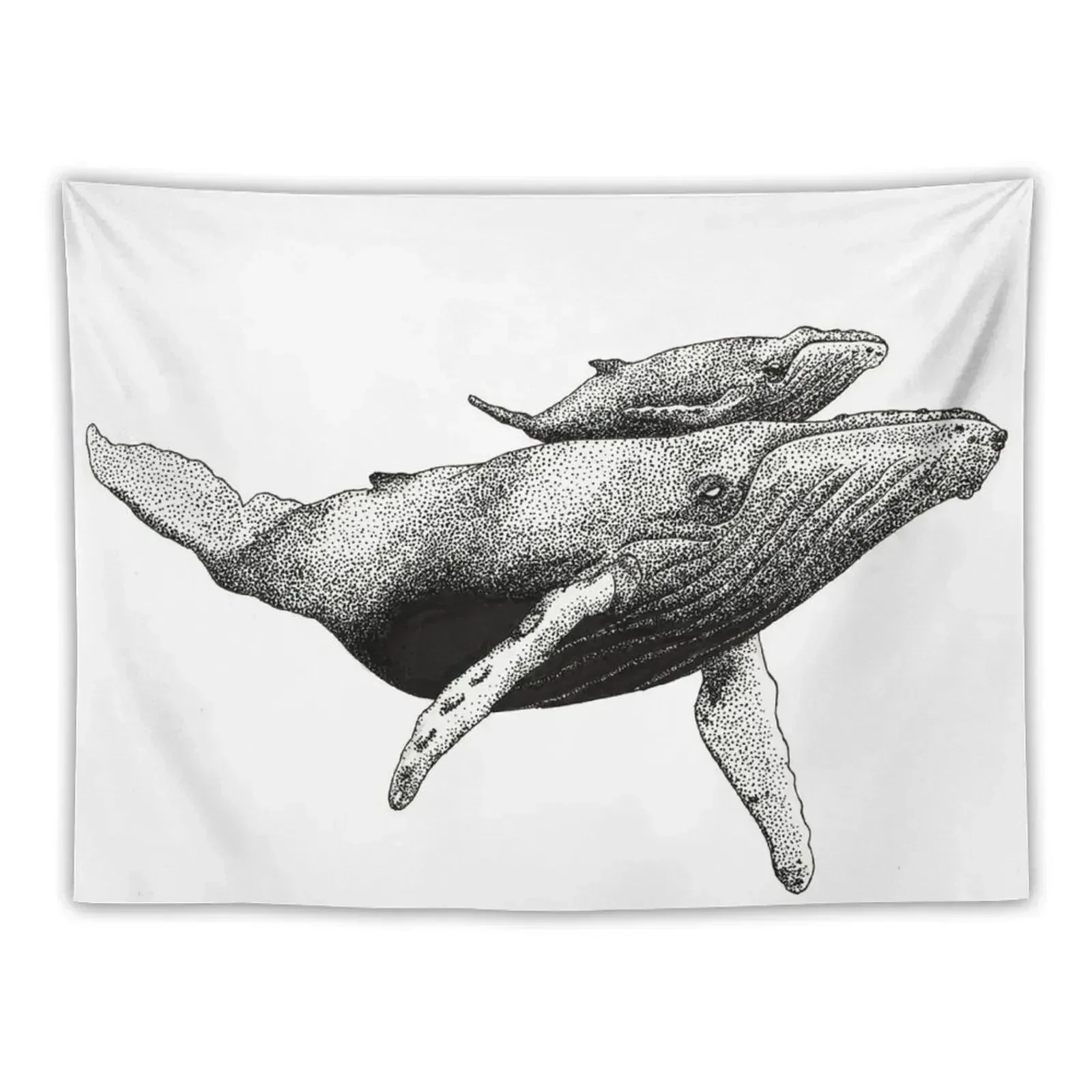 

Humpback Mom and Calf Tapestry Bedroom Deco Room Aesthetic Decor Tapestry