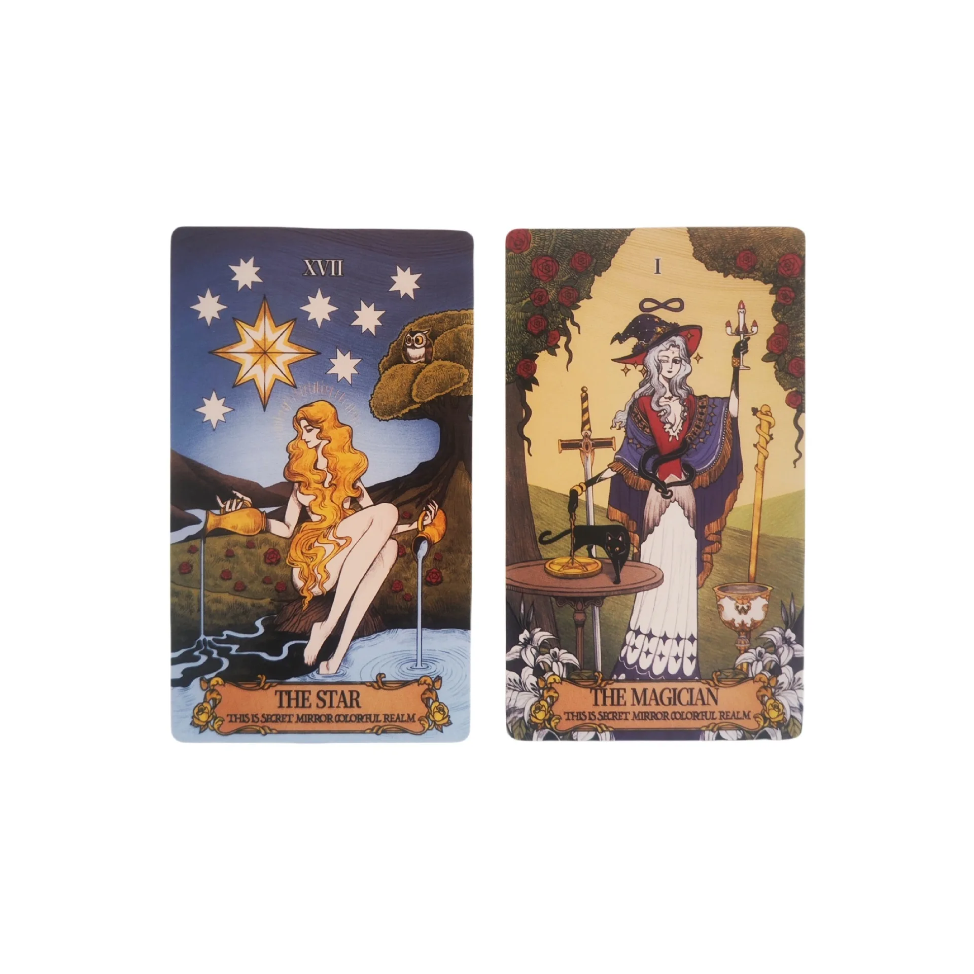 12x7cm Secret Mirror Tarot cards with paper instructions