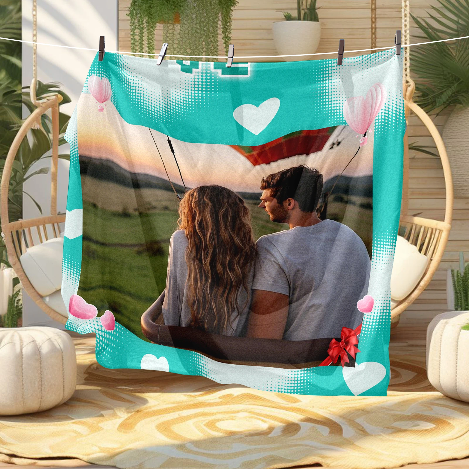 Personalisierte Fotodecke, individuelles Geschenk für Ihre Frau, Freundin, geliebt für Zuhause, Schlafzimmer, Outdoor, Picknick, Strand oder romantisches Vorschlag