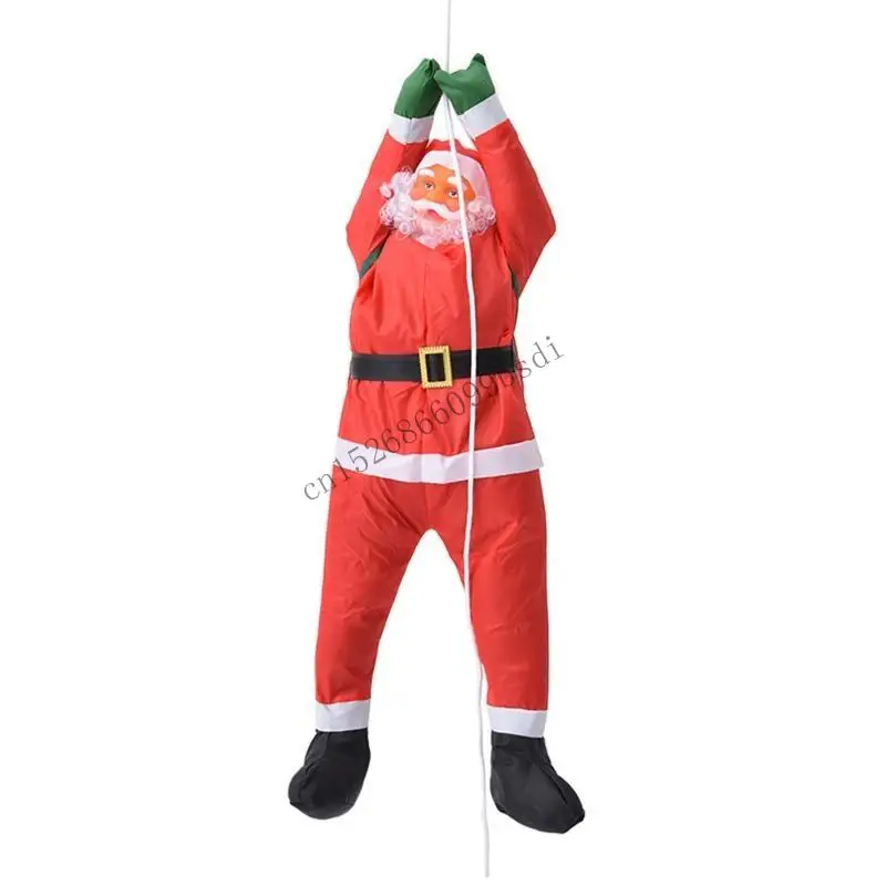 

11UA Christmas Pendant Ladder Rope Climbing Santa Hanging for Doll New Year Xmas Tree Fireplace Home Decoration