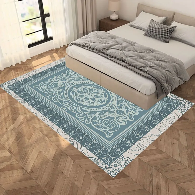 

Reese Velvet Short Fleece Living Room Carpet Bedroom Decoration Rug European And American Retro Abstract Totem Pattern Floor Mat