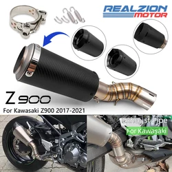 REALZION Z900 2021 Exhaust Pipe Motorcycle Exhaust Muffler Escape Link Pipe Tailpipe Middle Pipe Set For Kawasaki Z900 2017-2020