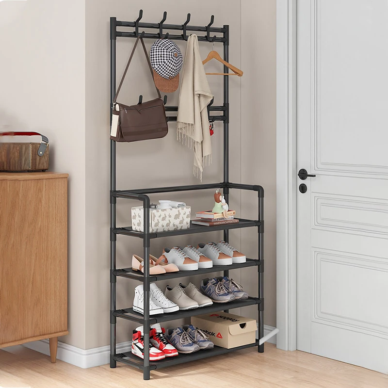 Simple Coat Rack with Shoe Storage Shelf Hallway Shelf for Storage Shoes Clothes Coat Hat Bag Umbrella Household Products