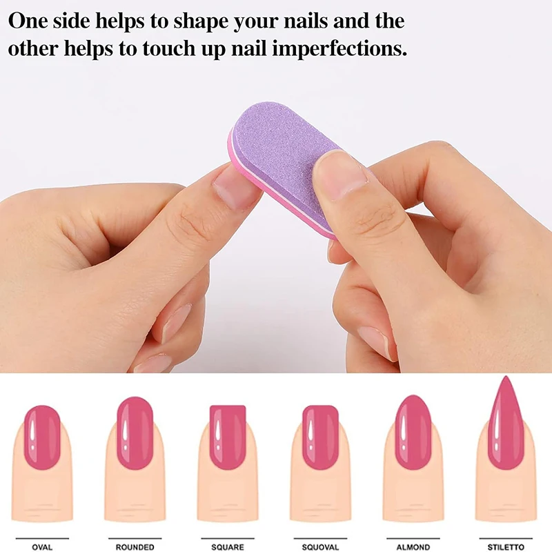 500個入り ミニネイルファイル 卸売 ダブルカラー スポンジネイルファイル 100/180グリット サンドペーパーファイル バッファー マニキュア アクセサリー＆ツール