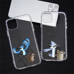 R-Regular Show Cartoon Phone Case For Iphone 15 11 13 14 Pro Max 7 8 Plus X Xr Xs Max Se2020 12mini Transparent Cover