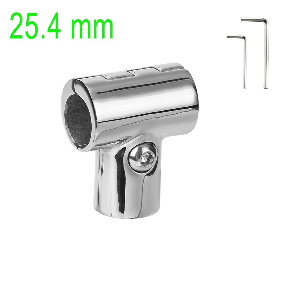 Marine Boat Hand Rail Detachable Tee for 1 inch Tubing, Heavy Duty 90 Degree 316 Stainless Steel Hinged Handrail Tee Fitting.