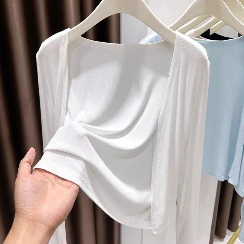 plus Size Modal Shoulder Wrap Sun Protection Short Cardigan Women's Outerwear with Strap Dress Air Conditioner Small Cover up