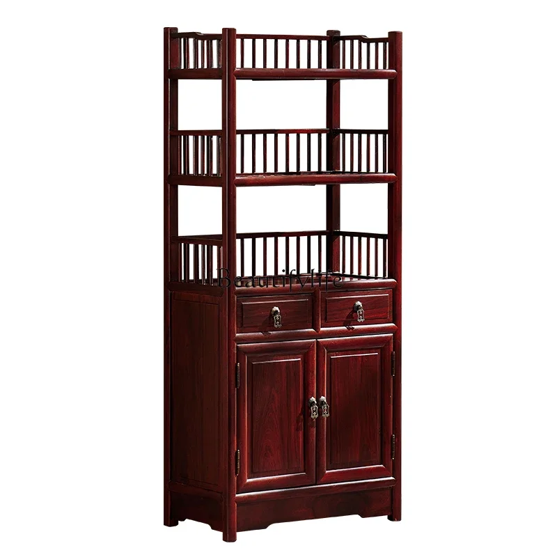 Rosewood Chinese Style Tea Cabinet Sandal Wood Solid Wood Storage Rack