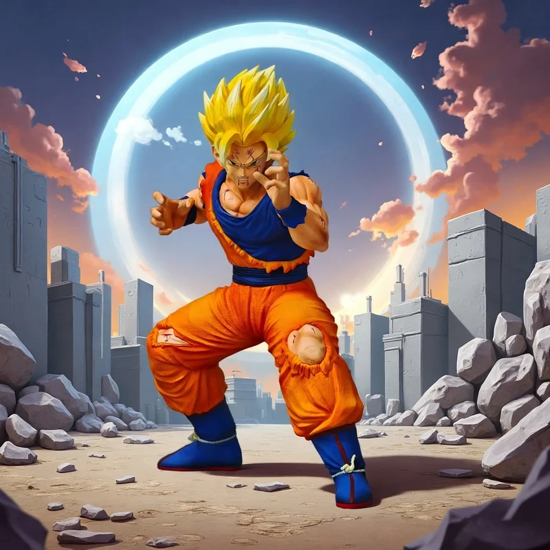 

Коллекционная фигурка Гоку Супер Сайян 2 из Dragon Ball Super с эффектом повреждений от битвы, аниме-статуэтка, настольное украшение для фанатов аниме и отаку