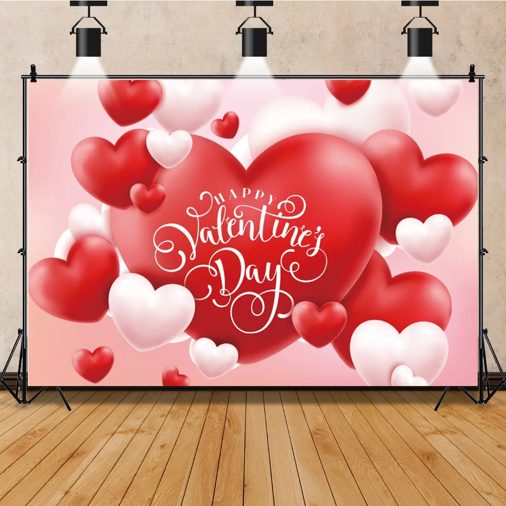 Happy Valentinstag Fotografie Kulissen Rote Rose Blume Beleuchtung Liebe Herz Geburtstag Party Decor Hintergrund Für Foto Studio