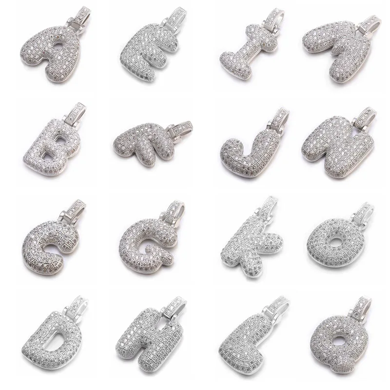 Juya 12 Letters Charms Jewelry Accessories Zirconia Pendants Necklace Bracelet Making Supplies Jewelry for Women Men Materials