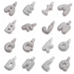 Juya 12 Letters Charms Jewelry Accessories Zirconia Pendants Necklace Bracelet Making Supplies Jewelry for Women Men Materials