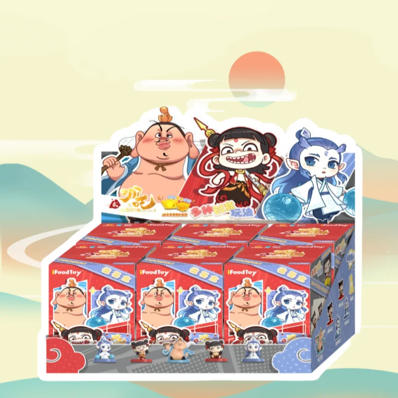 Auténtico adorno de caja ciega de mano de la serie Sea of Troubles para niños mágicos de Ne Zha Ao Guang Ao Bing Tai Yi persona Real