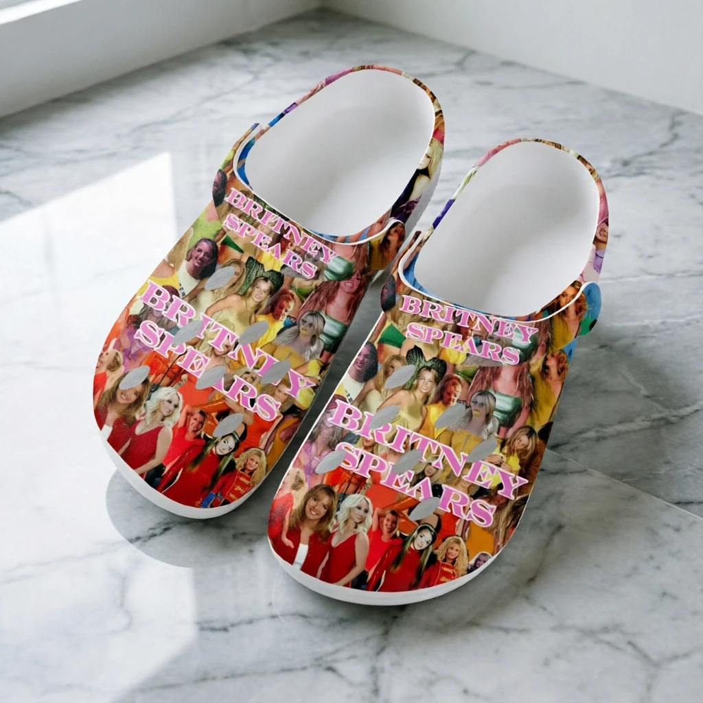

Britney Spears Print Slides Casual Sandals Anti-Slip Indoor Outdoor Shoes Summer Beach Pool Footwear Fan Gift Idea
