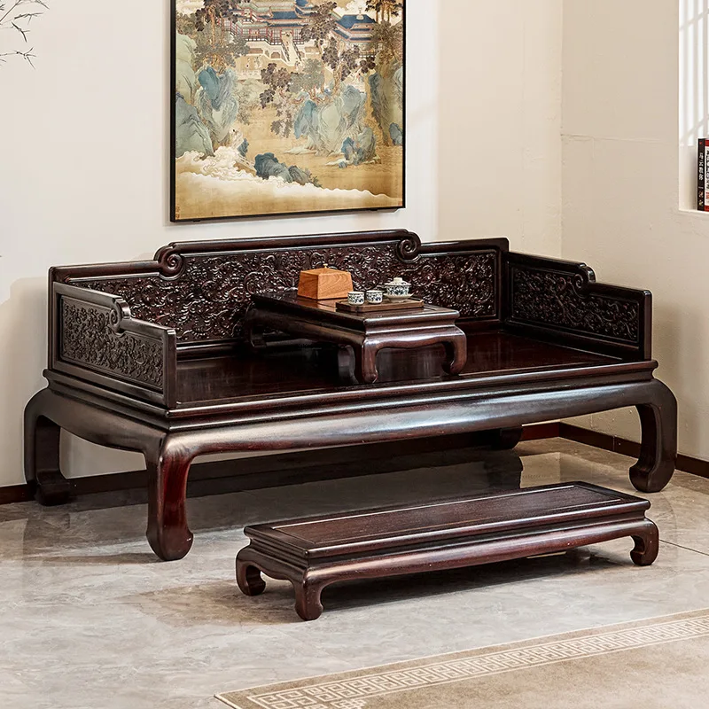 LH Chinese Arhat bed solid wood sofa combination small apartment classical living room elm zen dual-use