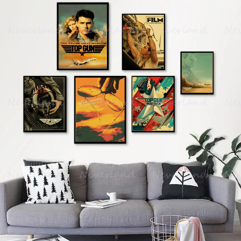 American Hot Movie Top Gun Maverick Retro Posters Canvas Painting and Prints Wall Art Modern Picture for Living Room Home Decor