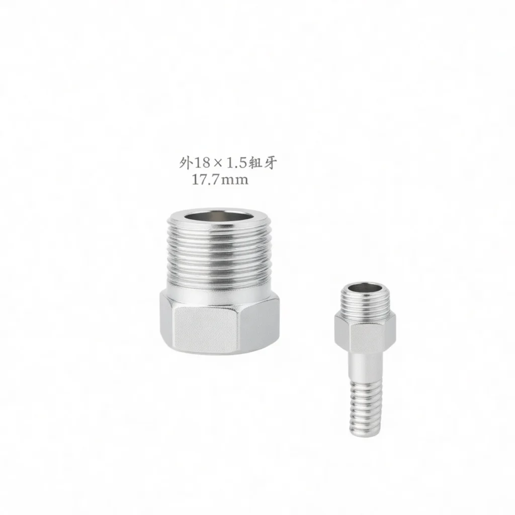 Shower Head Hose Adapter Stainless Steel Reverse Thread Nut Fitting Bathroom Faucet Converter Pipe Plumbing Accessories