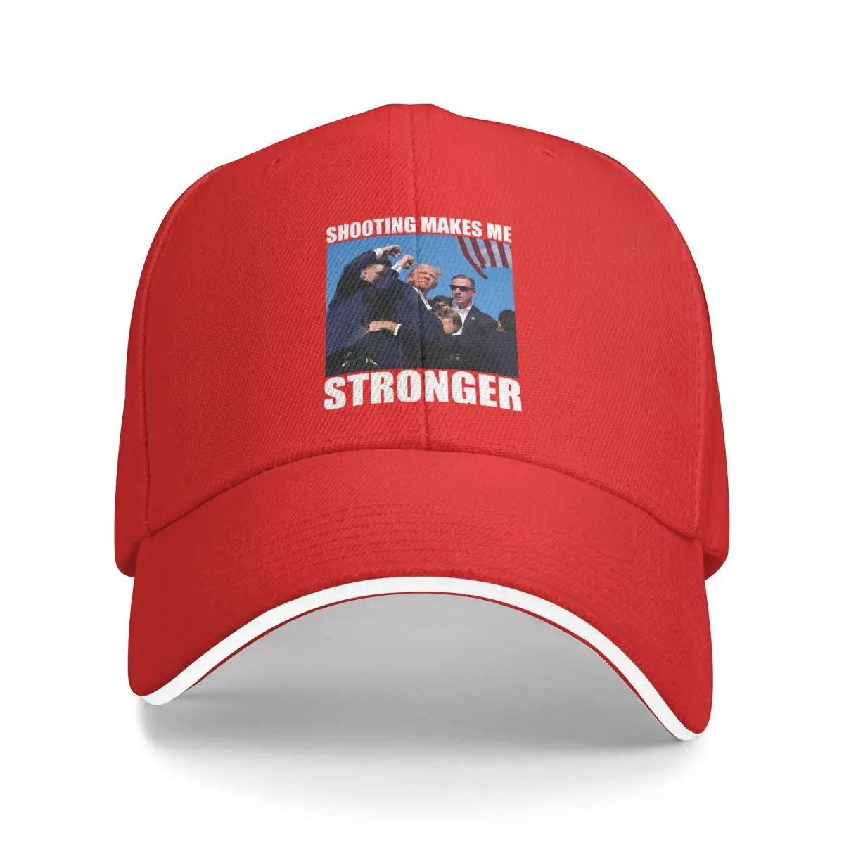 Trump Shooting Makes Me Stronger Baseball Caps Hip Hop Sandwich Caps Men Women Adjustable Headwear Fishing