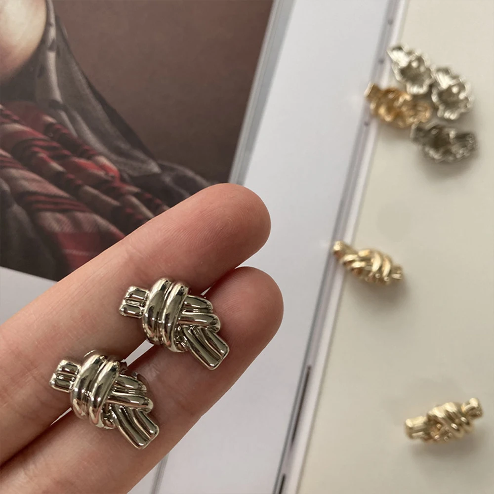 10pcs Retro Twist Knot Metal Buttons for Clothing, Crafting, DIY - 18mm Antique Gold/Silver Sewing Buttons Sewing Accessories 6