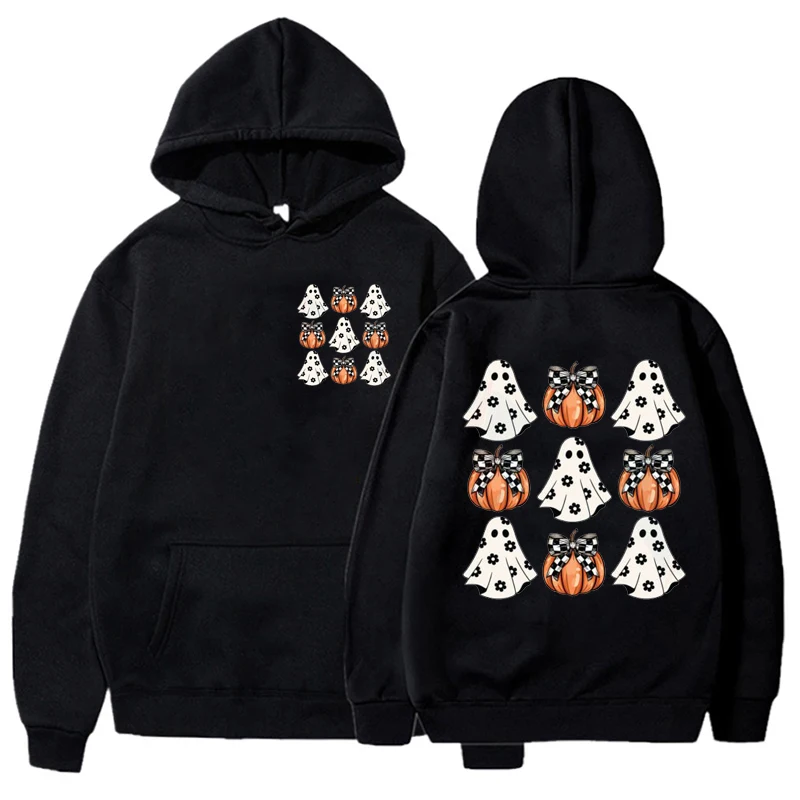 

Women's Fashion Hoodies Halloween Boo Pumpkin Print Hooded Hoodie Sweatshirt Women Halloween Spooky Season Aesthetics Sweatshirt