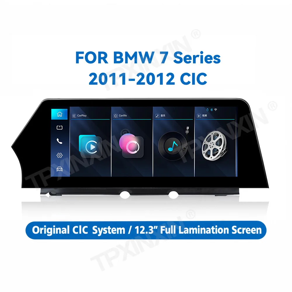 12.3 inch Linux Carplay Multimedia Screen For BMW 7 Series 2011-2012 CIC GPS AutoLink QLED Screen GPS Navigation Head Unit