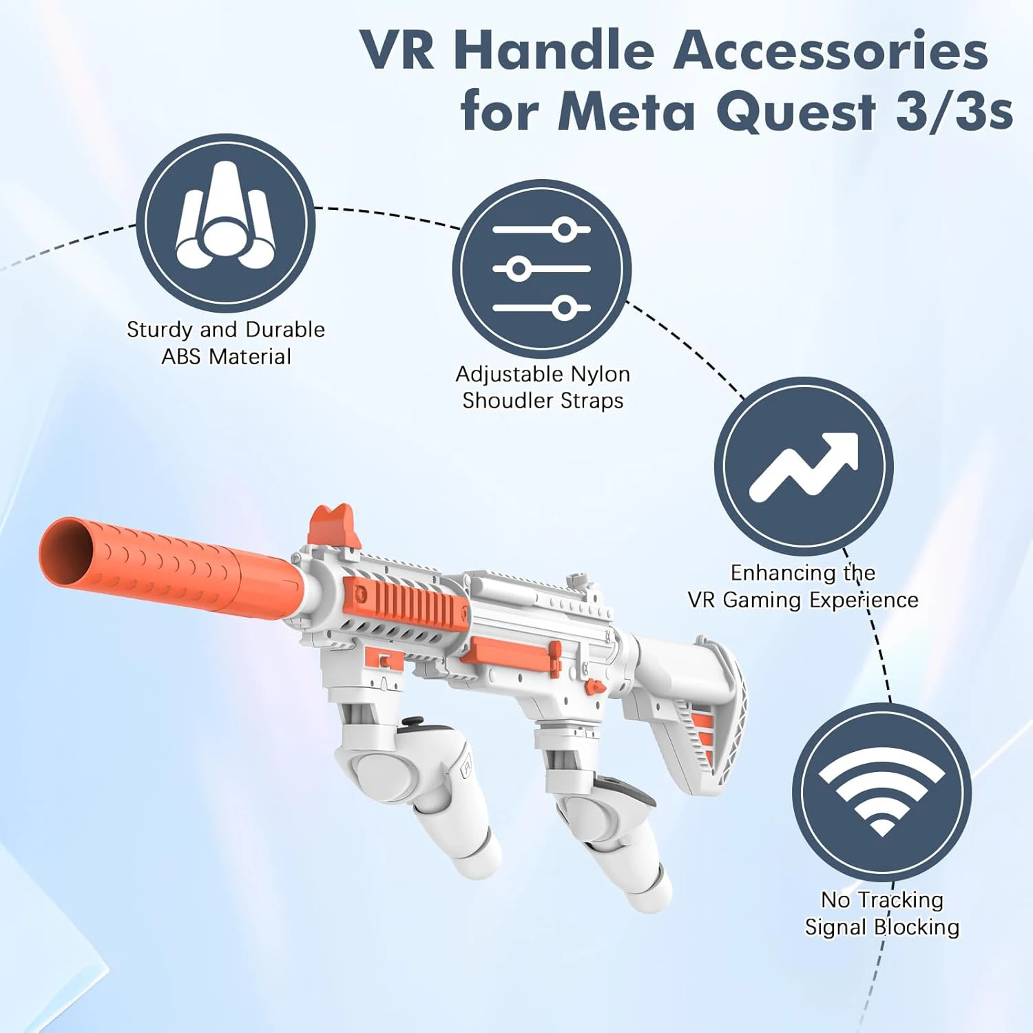 Weighted Gunstock VR Handle Attachment For Meta Quest 3/3S, Enhance FPS Game Experience VR Accessories Ideal Gift For Christmas