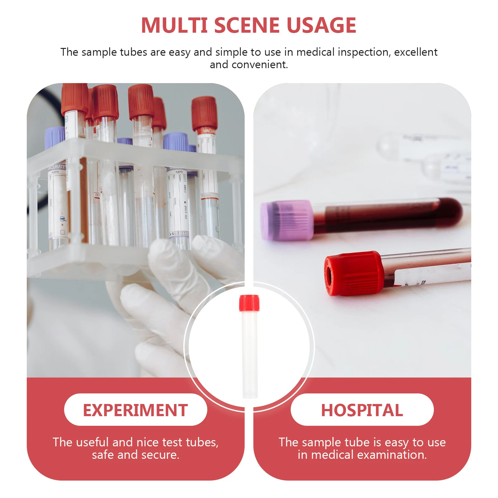 

10 Pcs Sampling Tubes Disposable PP Plastic Containers Hospital Grade Test Tubes Blood Testing Specimen Vials Safe