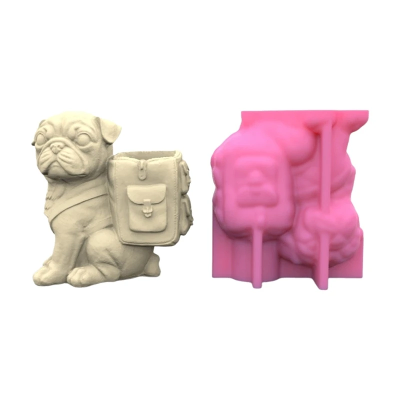 

Silicone Casting Mold Pug Shaped Vase Mold for Designing Vases and Holder N58F