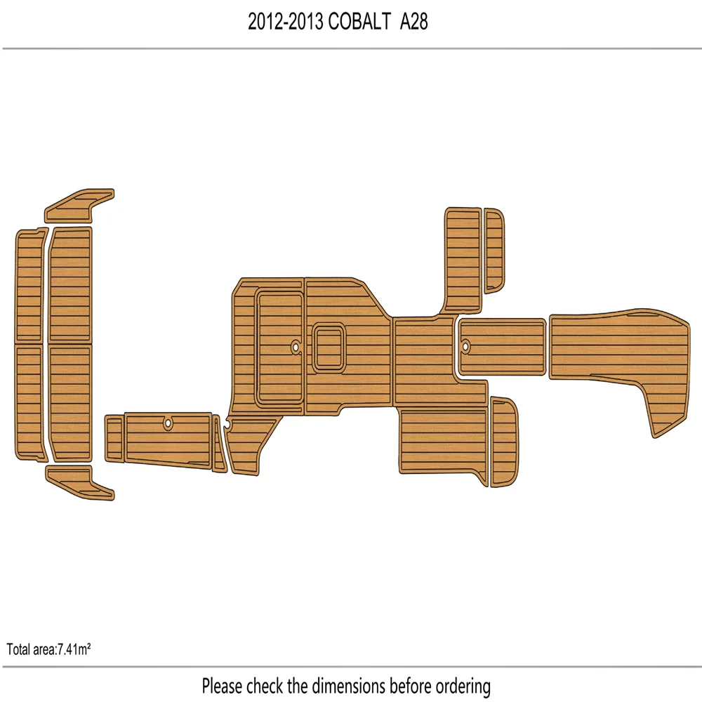 

2012-2013 COBALT A28 cockpit swim platform 1/4" 6mm EVA Foam Teak floor SeaDek MarineMat Gatorstep Style Self Adhesive