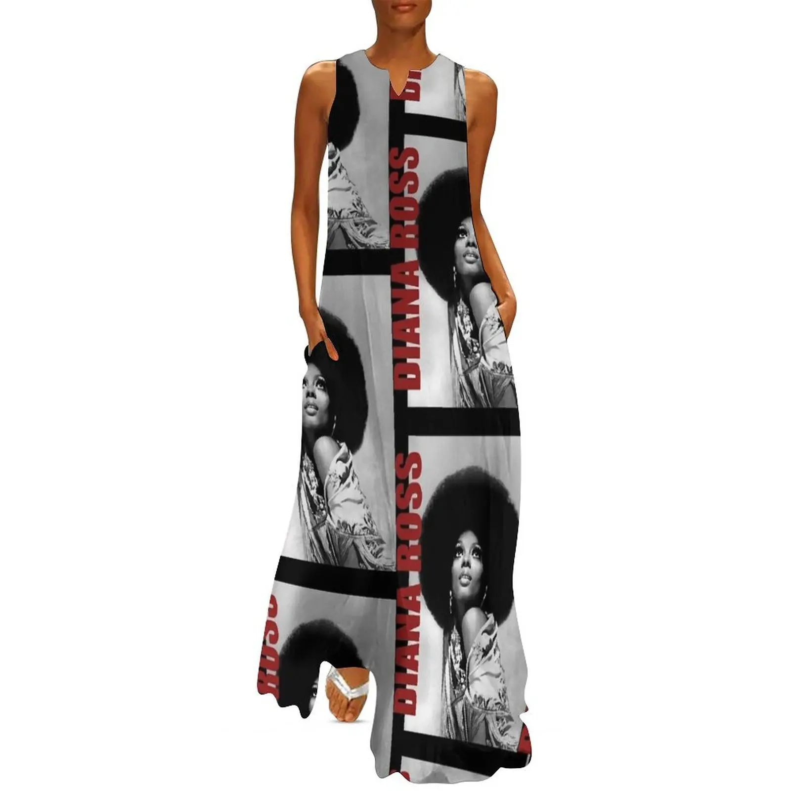 

Diana Ross Diana Ross Retro Aesthetic Fan Art 80s (1) Long Dress summer dress daily Dress woman