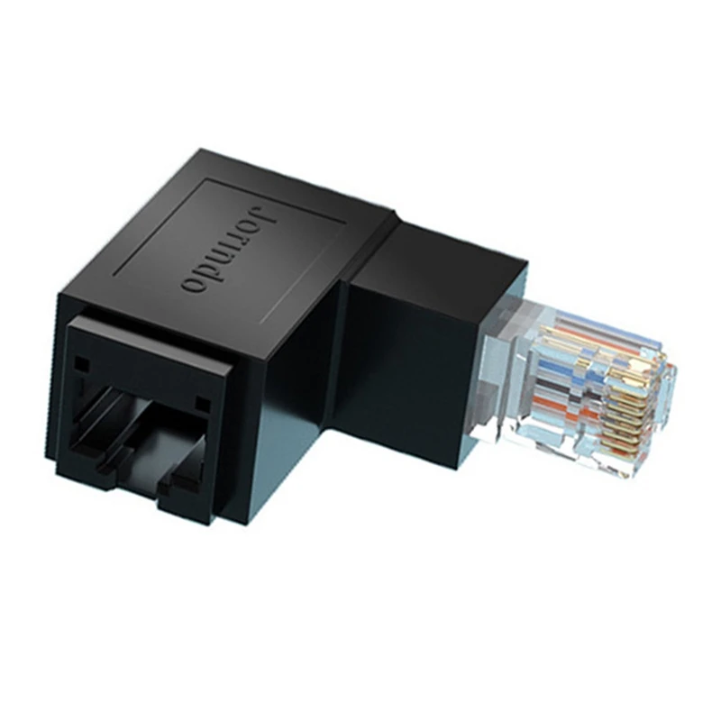 RJ45 Male To Female Ethernet Adapter Network Extender 90 Degree For CAT5E CAT6 CAT8 Ethernet Cable Connector