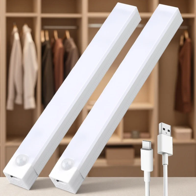 LED ضوء تحت الكابين مع مستشعر حركة USB قابل لإعادة الشحن ضوء ليلي لاسلكي مغناطيسي لدرج خزانة الملابس #1