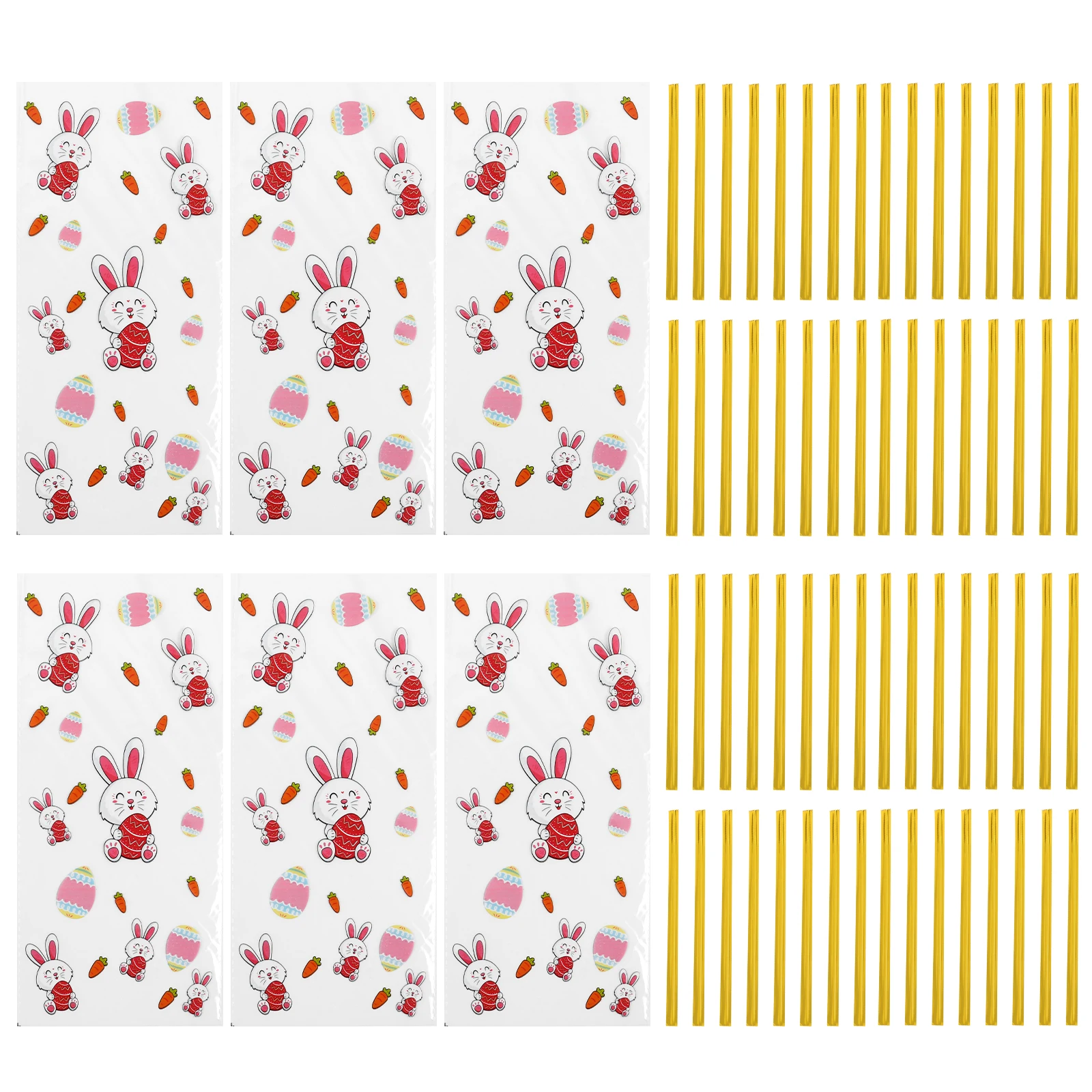 

300 pcs Colorful Egg Candy Bag Wrappers High Quality Easter Packaging Bags for Candy Biscuit Nougat Party Supplies Cute