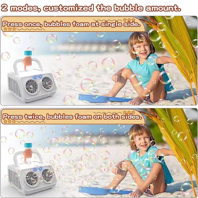 Nueva máquina de burbujas de escenario eléctrica, regalo de mano, multiagujero, totalmente automática, soplado de burbujas con un clic, boda, juguete para niños al aire libre