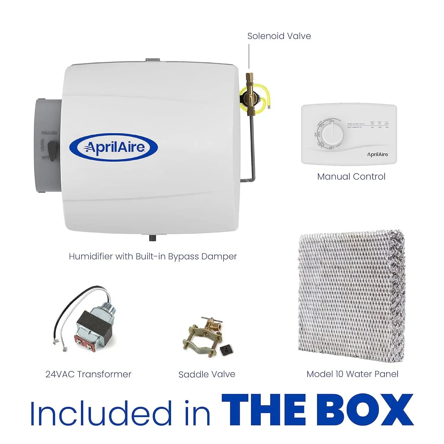 Whole-House Humidifier, Manual Compact Furnace Humidifier, Large Capacity Whole-House Humidifier for Homes up to 3,600 Sq. Ft.,