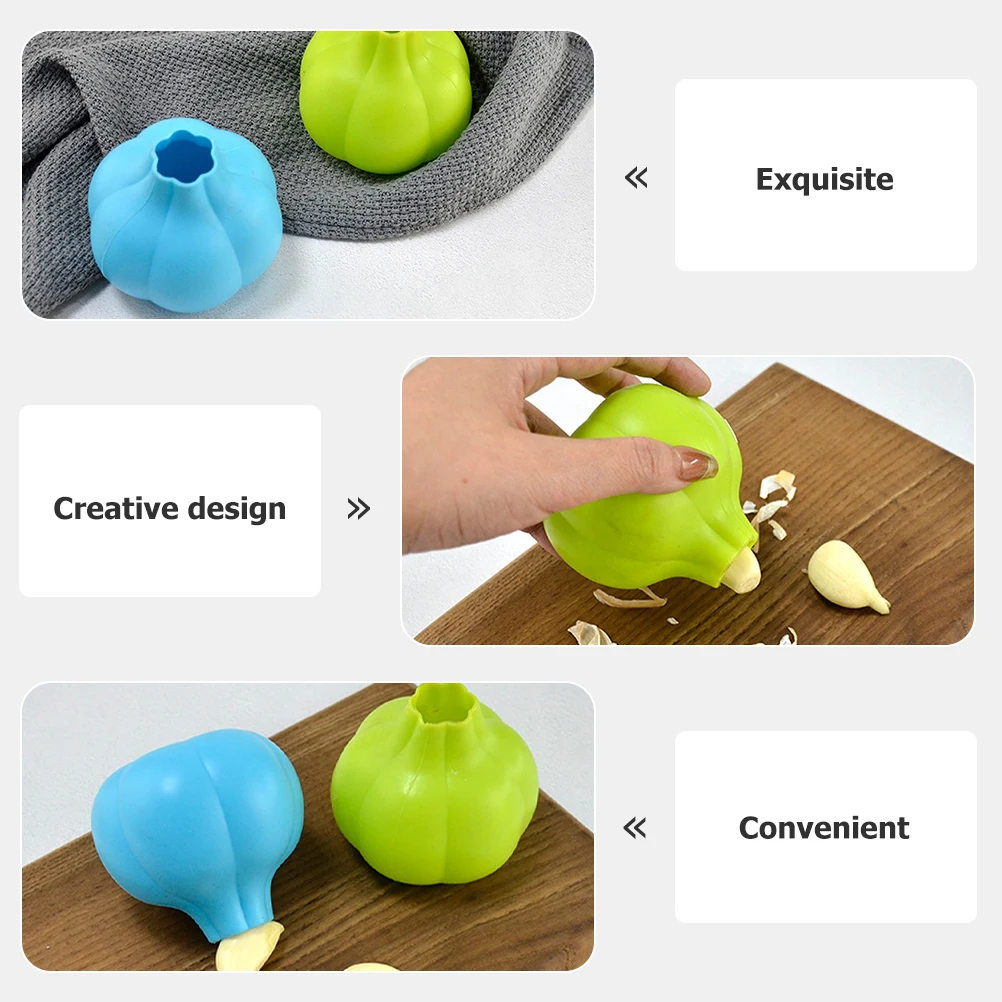 

2pcs Garlic Silicone Kitchen Tools R om Color Soft Peelers Silicone Garlic Peeler Tube Roller Roller Machine Reusable Veggie