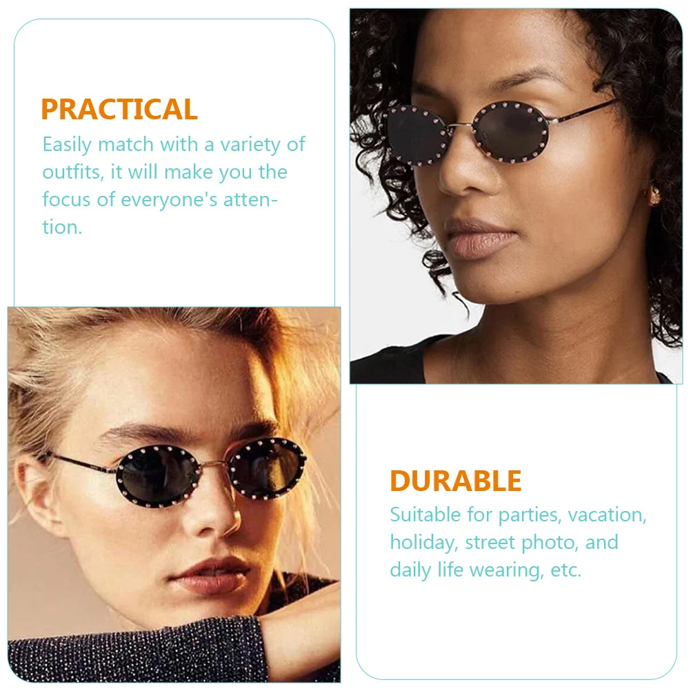 

Fashion Women Sunglasses Retro Oval Frame Uv Protection Shades Stylish Chic Daily Wear Sunblock Glasses for Holiday Street Photo