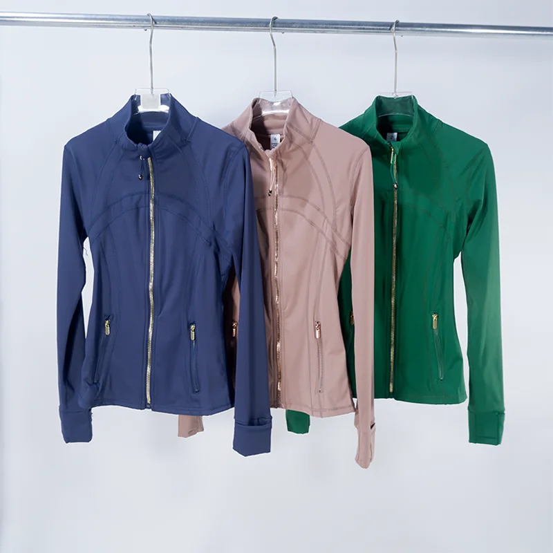 Women's Stand Collar Jacket Gym Workout Long Sleeve Top, Casual Sporty Style, Perfect for Fitness & Training image 3
