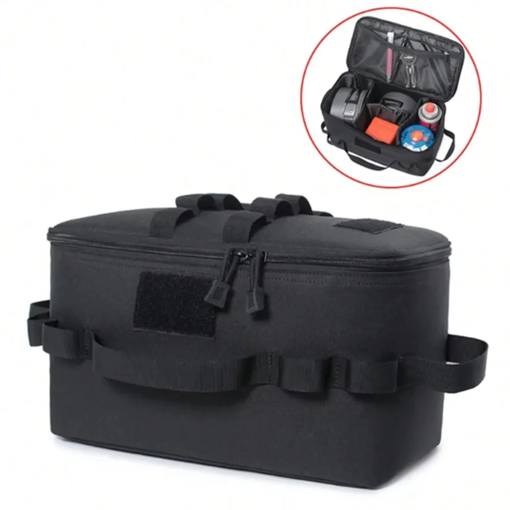 

Large Capacity Gas Tank Storage Bag Oxford Lightweight Ground Nail Tool Bag Handheld Wear-resistant Cookware Utensils Organizer