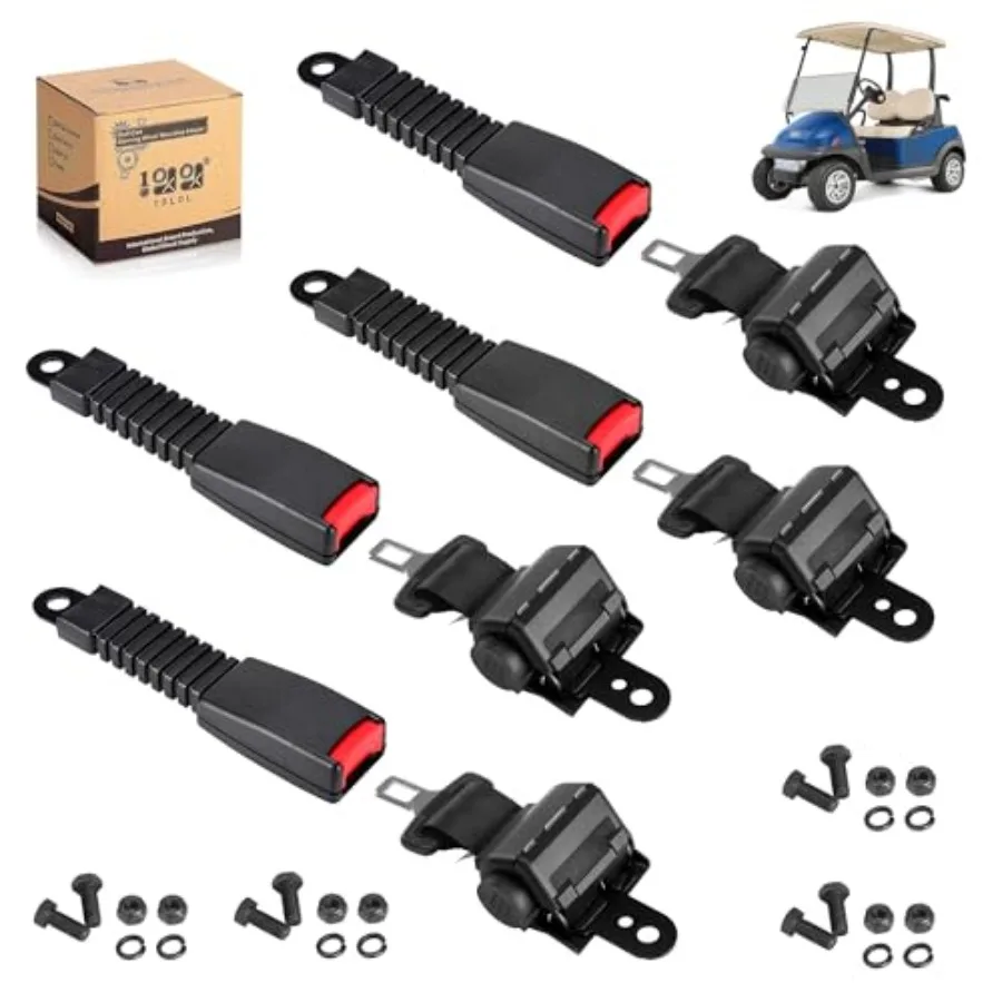 

Universal Golf Cart Seat Belts Kit for Yamaha Club Car EZGO Go-Kart ATV UTV 42 inch Retractable Seat Belts Kit Without Mounting