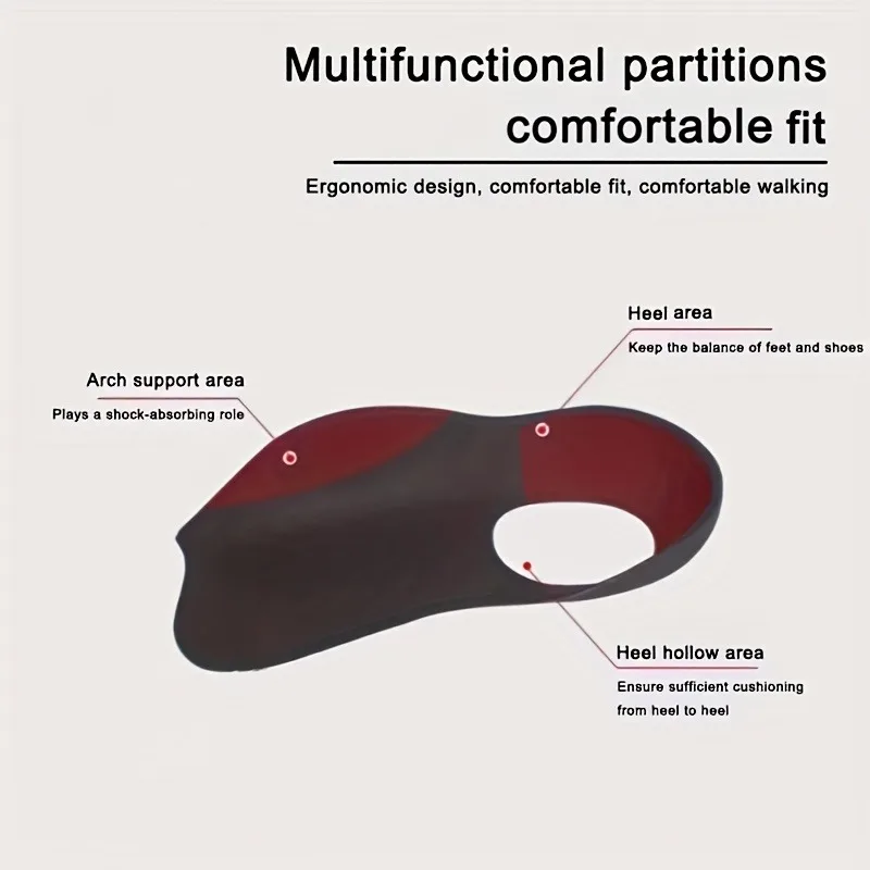 1 Paar orthopädische Einlegesohlen für Plattfüße, O-förmige Beine und Plantarfasziitis – Unisex-Schuheinlagen mit Fußgewölbestütze – Detail 3