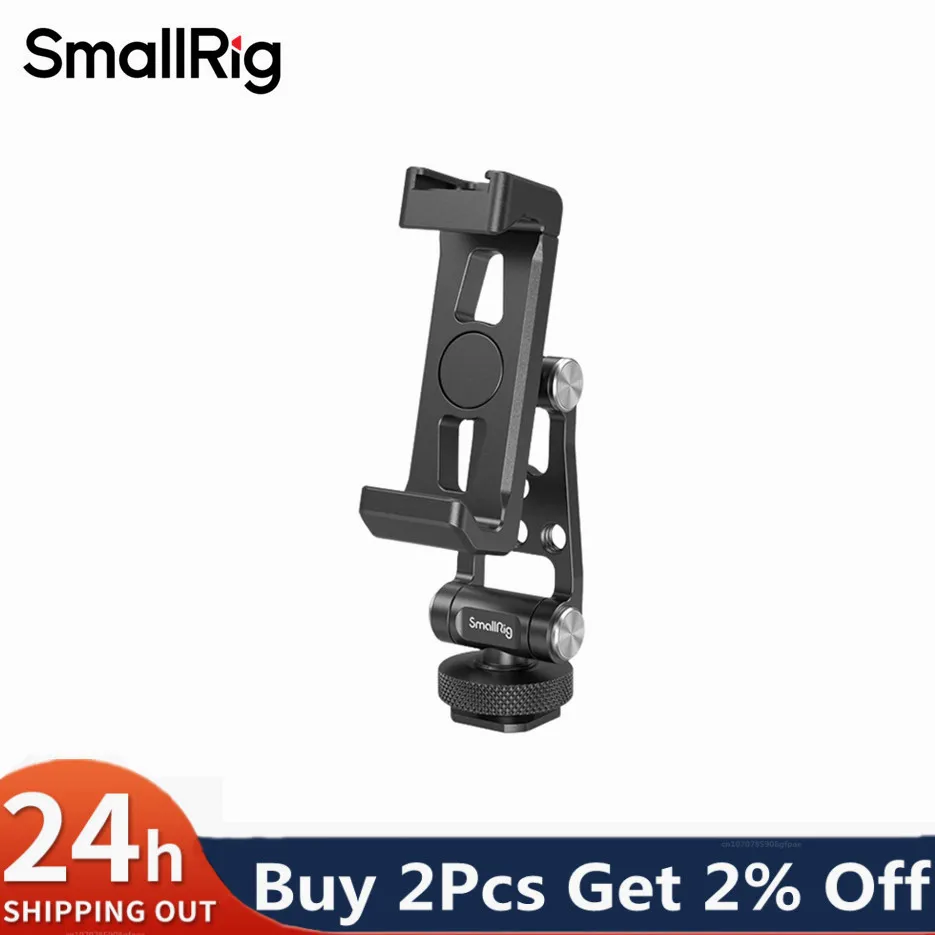 Металлический держатель для телефона SmallRig для телефона шириной 57-88 мм, быстрый переключатель для микрофона/видео освещения для DJI RS 4/RS 4 Pro 4382 4301