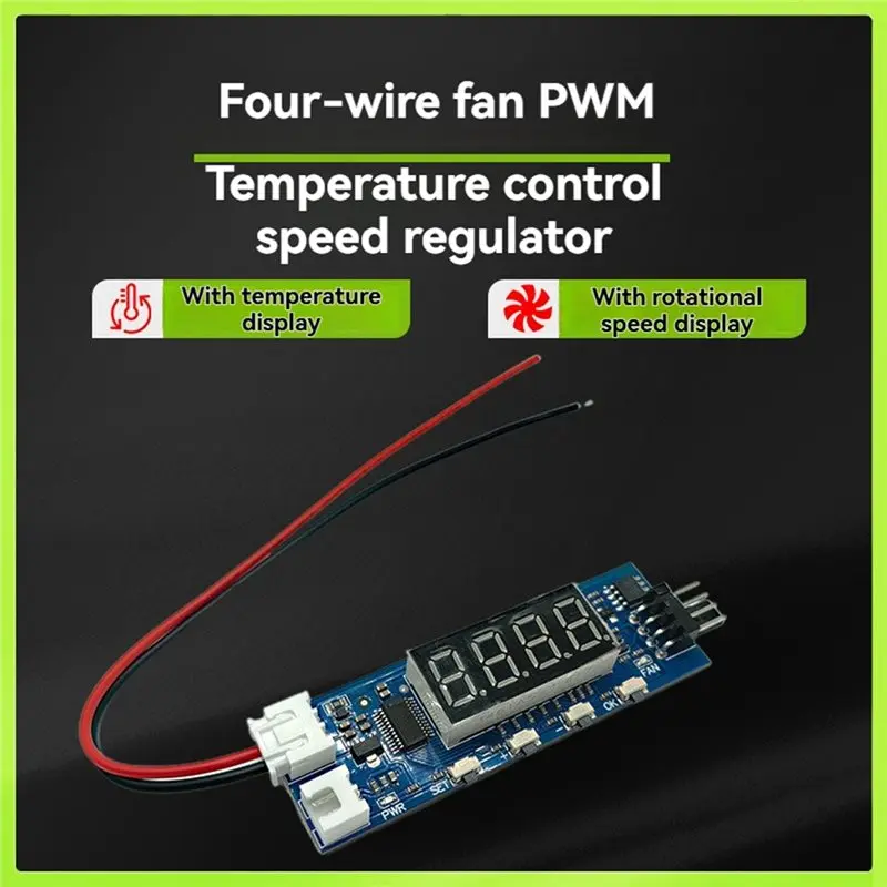 ABKN-DC 12 فولت 3A 4-سلك PWM وحدة تحكم في سرعة المروحة التحكم في درجة الحرارة وحدة محافظ RPM/عرض درجة الحرارة لطائرات بدون طيار FPV Rcdrones