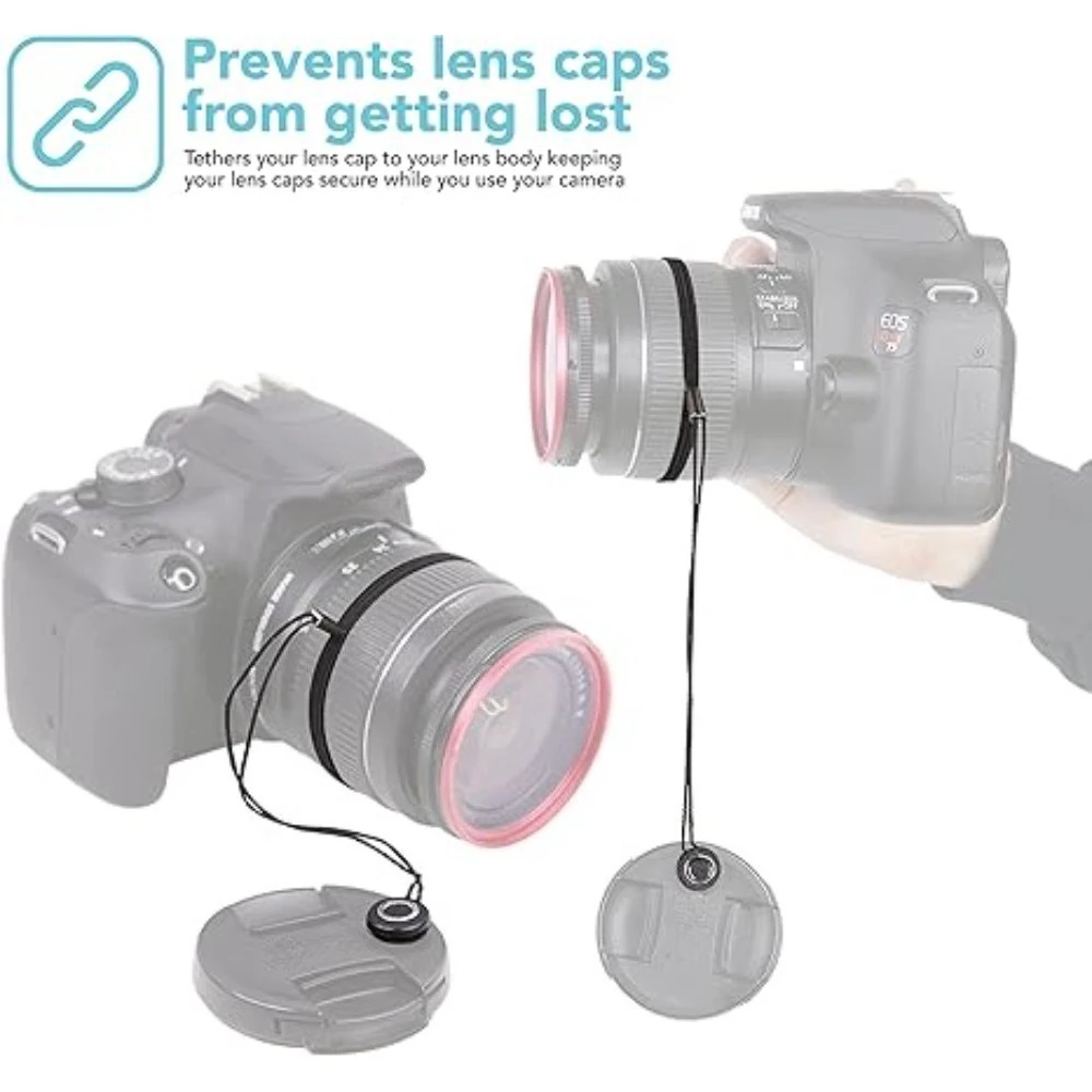 For Multi-brand DSLR SLR Camera,Practical Lens Cap Leash Anti-loss Fixed Rope Prevent Cap Falling Off,