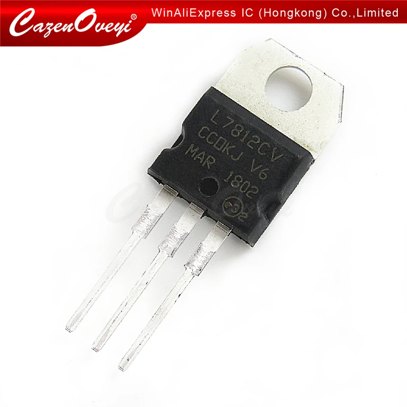 10pcs/lot L7812CV TO-220 L7812 LM7812 7812 Positive-Voltage Regulators In Stock