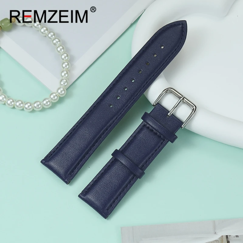 

Business PU Leather Watchband Belt 18mm 20mm 22mm Wristwatch Strap Women Blue Red Green Watchband Accessories