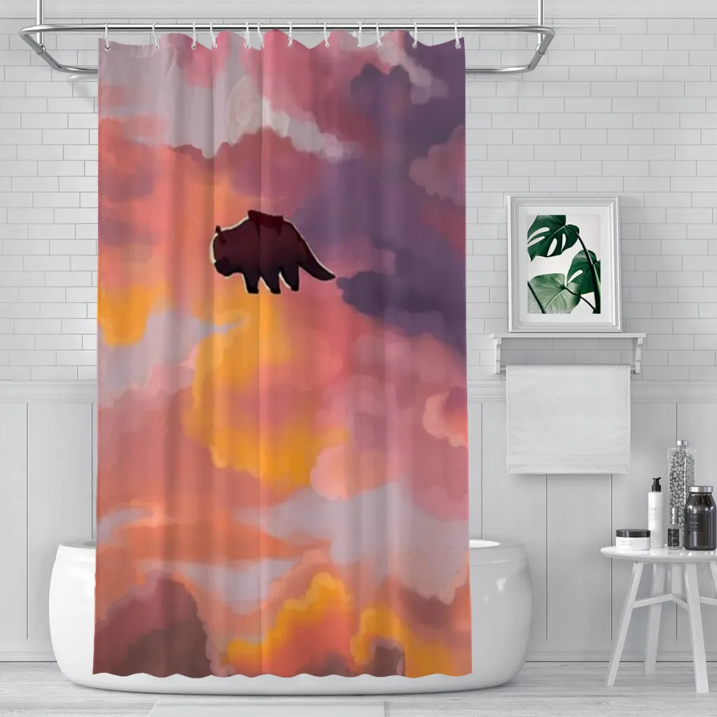 

Appa in the Clouds Shower Curtain Landscape Bath Curtain With Hooks for Bathroom waterproof scenery