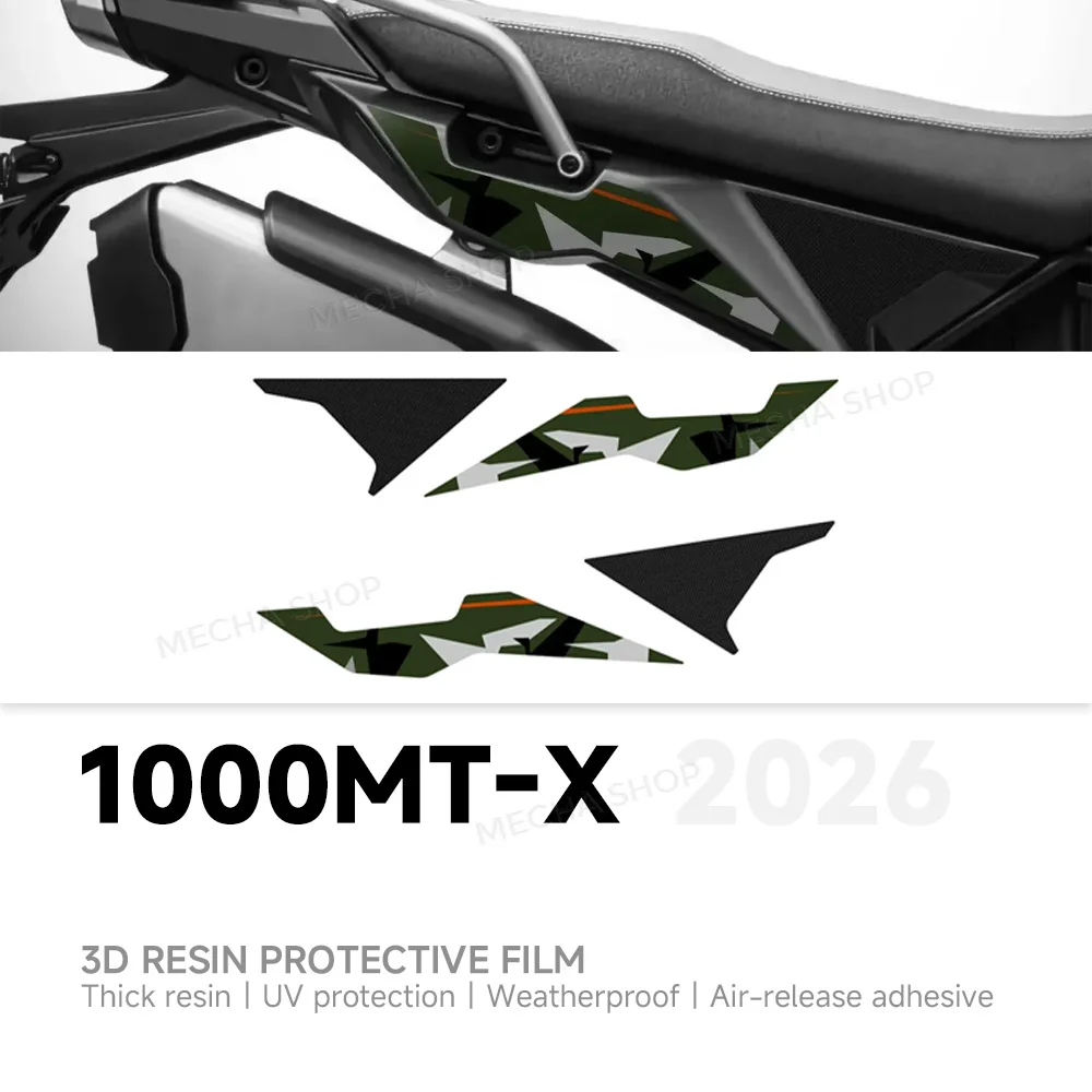 For CFMoto 1000 MT-X 2026 3D Resin Sticker Protection Kit Rear Side Fairing Under Saddle Plastic Decal