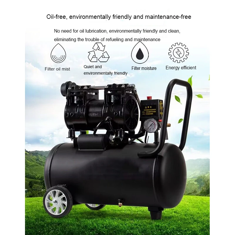 Home Repair Tire Inflation Compressor Silent Air Compressor With Pure Copper Motor Oil-Free Air Pump