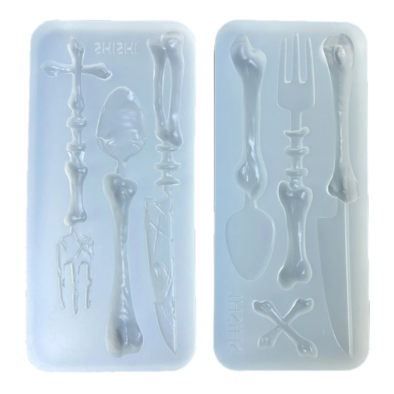 50JB Clay Moulds Silicone Fondant Moulds Cutlery Shape Crafting Moulds Heat Resistant Baking Molds Reusable Chocolate Moulds